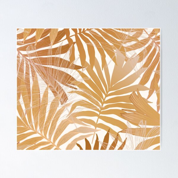 Item preview, Gold palm leaves seamless pattern designed and sold by Gurshnet68.