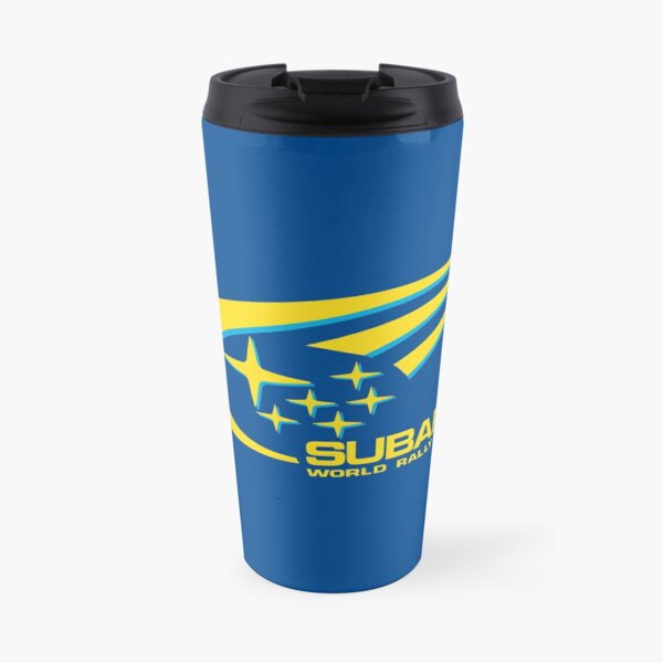 Subaru Rallye-Lackierung gelb Kaffee-Thermobecher