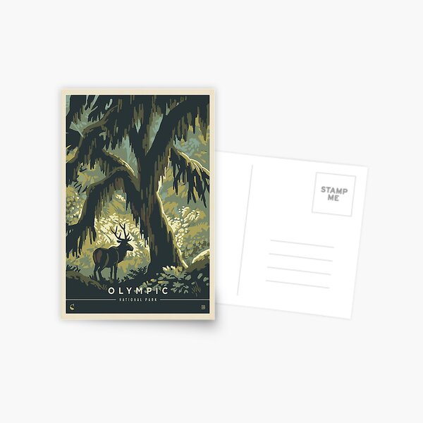 Item preview, Olympic National Park Deep In The Forest Poster, National Park Print, Travel Poster, Wood Art Print, Washington Poster, Home Wall Art designed and sold by DojiHome.