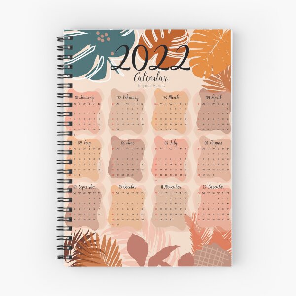 Item preview, calendar 2022 boho tropical plants designed and sold by Mylecm.