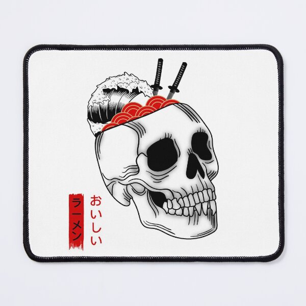 Item preview, Ramen skull, japanese tattoo design, the great wave ramen, japanese tattoo inspired, designed and sold by shodark.