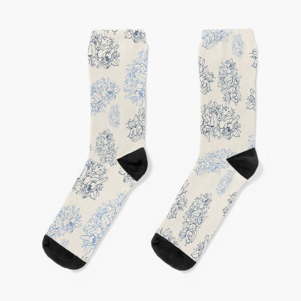 PENIS ROSEN VINTAGE BLUMENMUSTER 2 Socken