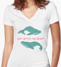 Star Trek: Save George and Gracie Women's Fitted V-Neck T-Shirt
