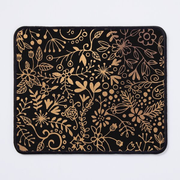 Item preview, Floral Doodle - Gold on Black designed and sold by Olooriel.