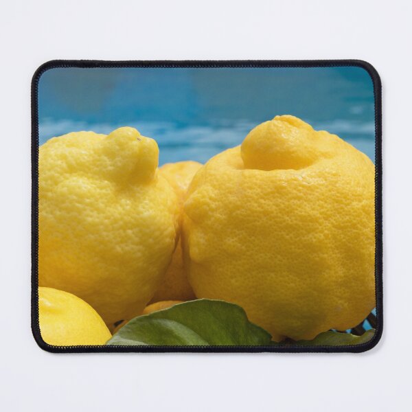 Sunny yellow lemons and blue water Mouse Pad