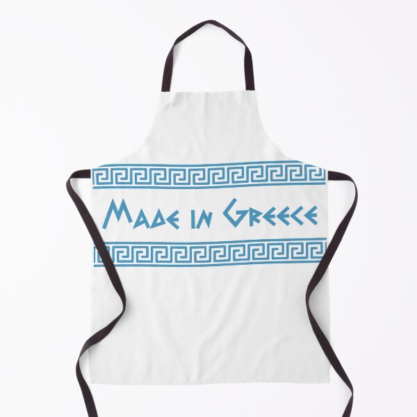Item preview, "Made In Greece" with meander border designed and sold by Happy Puppy Print On Demand.