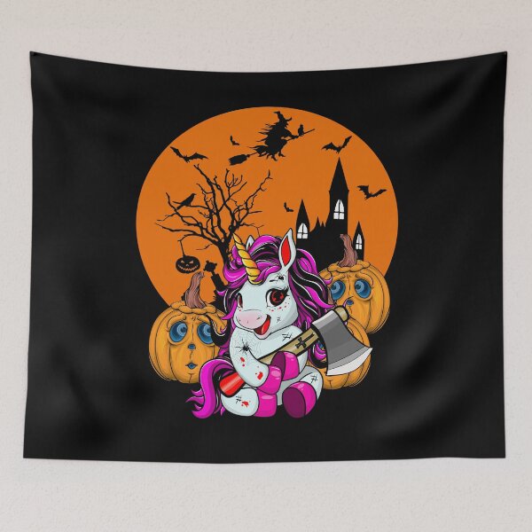 Item preview, Cute Alt Unicorn Full Moon Witch And Pumpkins designed and sold by MyFreakyWorld.