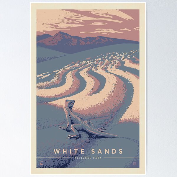 Item preview, White Sands National Park Drifting Dunes Poster, New Mexico Travel Print, Gift For Travel, Home Wall Art, Office Decor, State Map Poster designed and sold by DojiHome.
