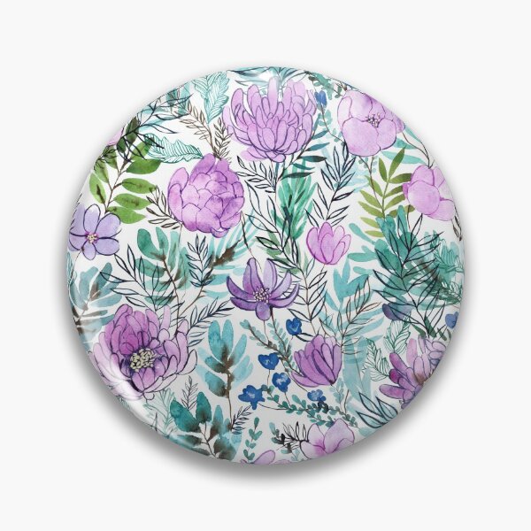 Item preview, Mauve colored flowers, hand painted with watercolor designed and sold by Rebecca Reck Art.