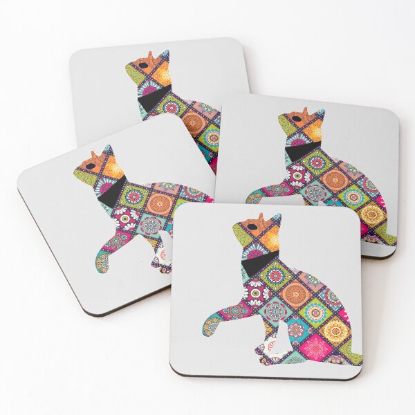 Item preview, Kawaii Adorable Cat with Abstract Pattern, Popoki 802 designed and sold by VinBasis.