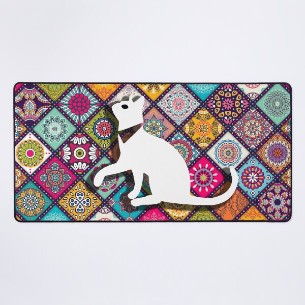 Item preview, Kawaii Adorable Cat with Abstract Pattern, Popoki 802 designed and sold by VinBasis.