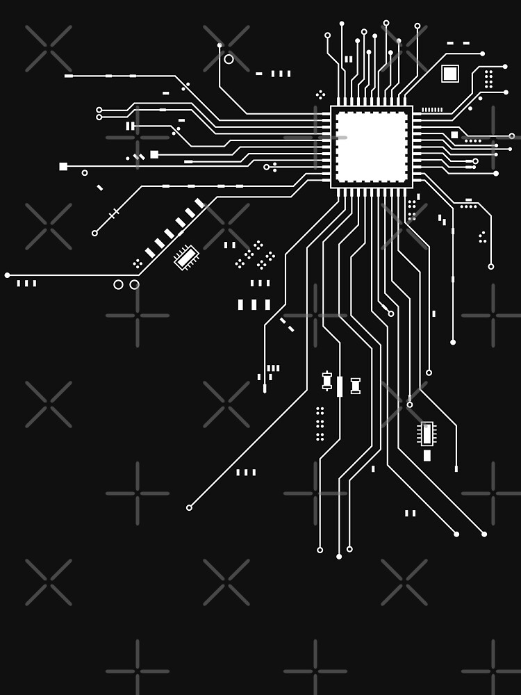 Thumbnail 7 of 7, Classic T-Shirt, CPU Processor Circuit Diagram designed and sold by Blaacklight.