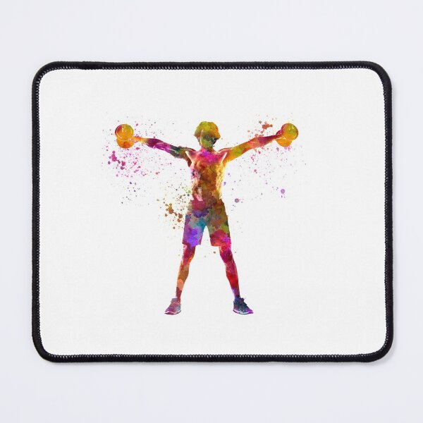 Item preview, Young man practices fitness in watercolor designed and sold by paulrommer.