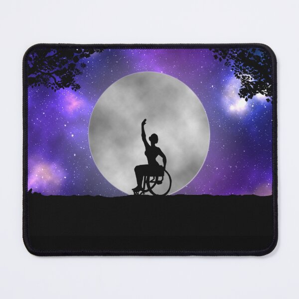 Item preview, Disabled wheelchair user ballerina dancing before a full moon and galaxy designed and sold by KyttsyKrafts.