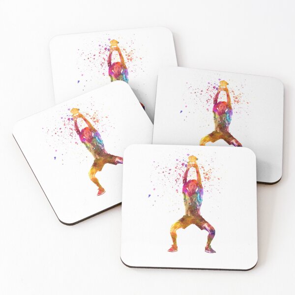 Item preview,  Young man practices fitness in watercolor designed and sold by paulrommer.