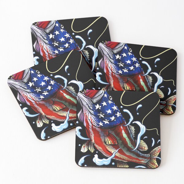 Item preview, Bass Fishing Fish American Flag Patriotic Fourth Of July designed and sold by feliciastets.