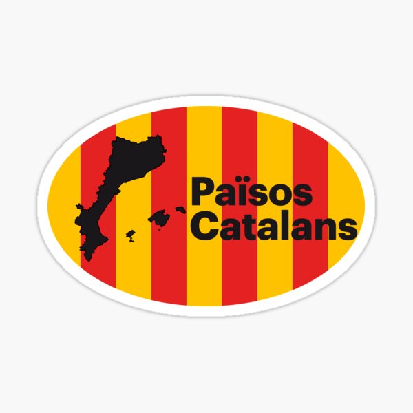 Vista previa del artículo con la obra «Pegatina Països Catalans Oval», diseñado y vendido por platypusgraphic.
