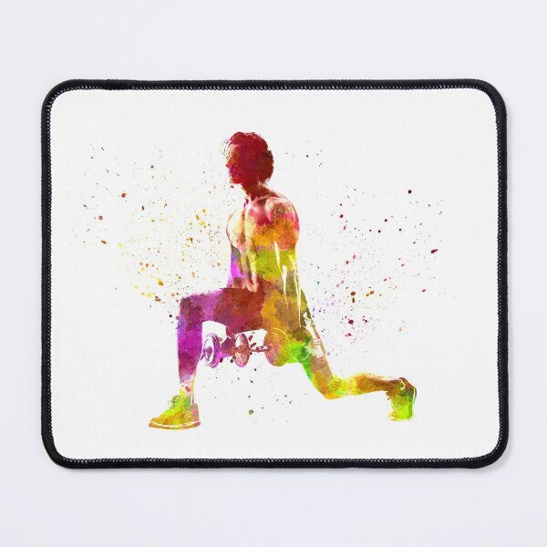 Item preview, Young man practices fitness in watercolor designed and sold by paulrommer.