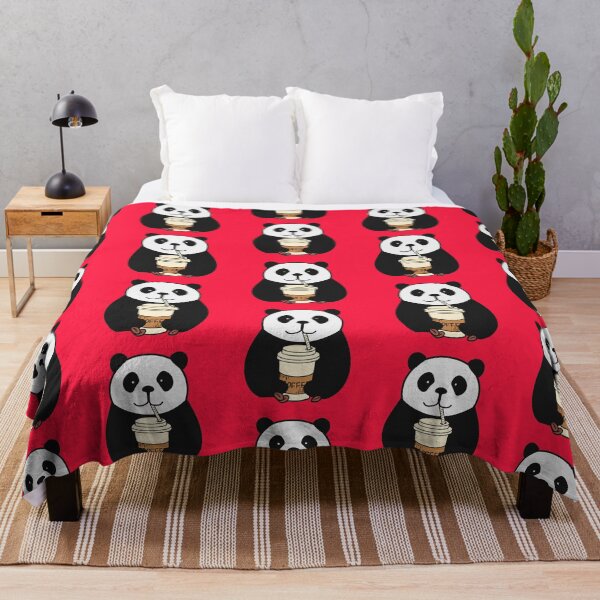Item preview, Panda Drinks Coffee (Red) designed and sold by Artbysaeme.