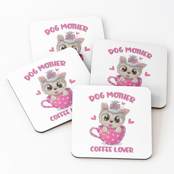 Item preview, Cute Cartoon Yorkshire terrier with a bow is sitting in a Cup of coffee, Dog Mother Coffee Lover, Dog Mom, Coffee Lover, Dog and Coffee, Coffee, Dog designed and sold by graphic-genie.