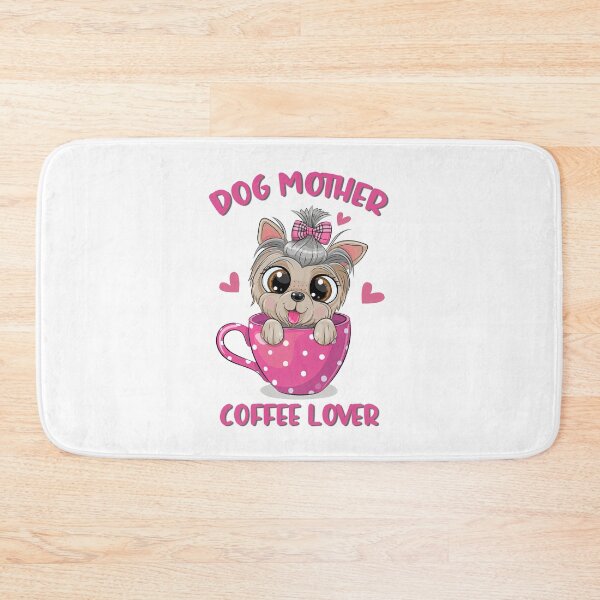 Item preview, Cute Cartoon Yorkshire terrier with a bow is sitting in a Cup of coffee, Dog Mother Coffee Lover, Dog Mom, Coffee Lover, Dog and Coffee, Coffee, Dog designed and sold by graphic-genie.