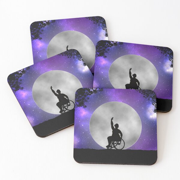 Item preview, Plus size disabled wheelchair user ballerina dancing before a full moon and galaxy designed and sold by KyttsyKrafts.