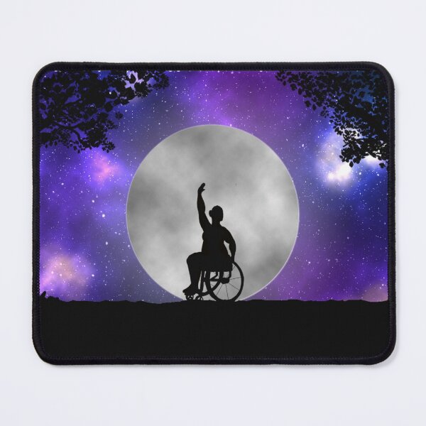 Item preview, Plus size disabled wheelchair user ballerina dancing before a full moon and galaxy designed and sold by KyttsyKrafts.