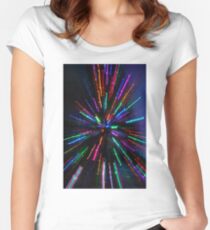 blue crazy christmas lights Women's Fitted Scoop T-Shirt