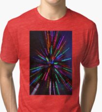 blue crazy christmas lights Tri-blend T-Shirt
