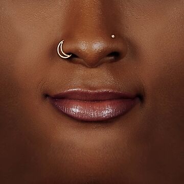 Brown Skin Woman with Silver Locks Nose Ring and Hoop Earrings · Creative  Fabrica