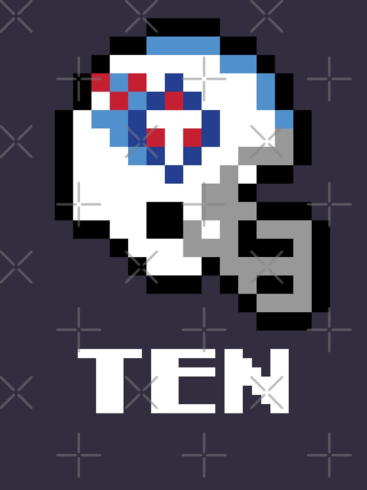 Tennessee Titans NFL Football Helmet 8-bit Tecmo Super Bowl Player Retro T- Shirt