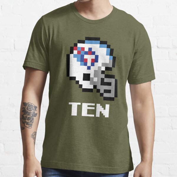 Tennessee Titans NFL Football Helmet 8-bit Tecmo Super Bowl Player Retro T- Shirt