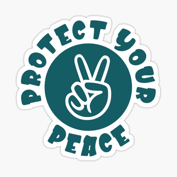 Item preview, Protect Your Peace Mindfulness Mental Health Peace Sign Hand designed and sold by Huhnerdieb Apparel.