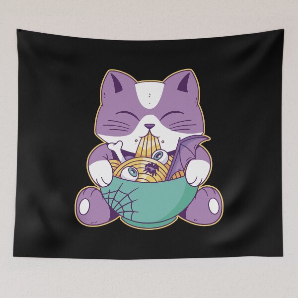 Item preview, Halloween ramen cat designed and sold by DerSenat.