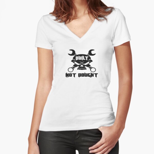 Built Not Bought Skull & Crossbones Fitted V-Neck T-Shirt
