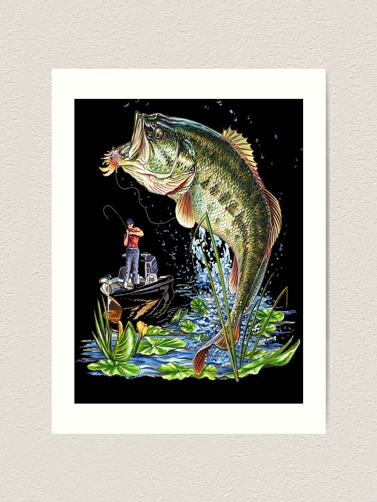 Buy Fishing Enthusiast Art Large Mouth Bass Fish Canvas Wall