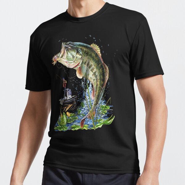 TALL Largemouth Bass Fisherman Fishing Lure T-Shirt