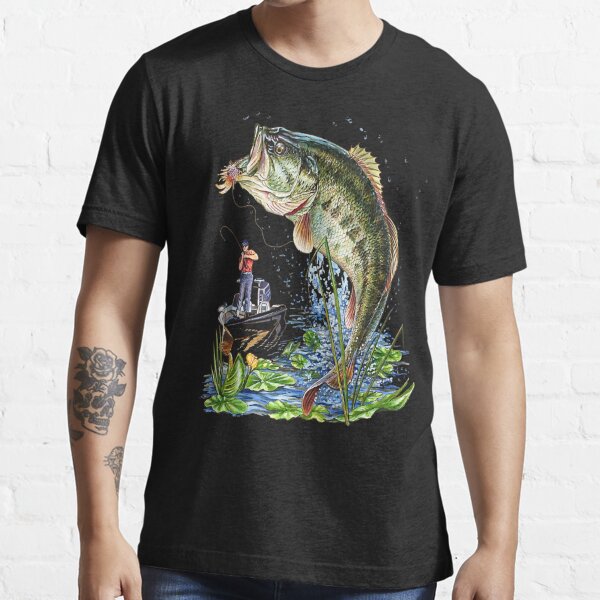 Fishing Graphic T-shirt Large Mouth Bass Fish | Redbubble Fishing Classic T-shirt
