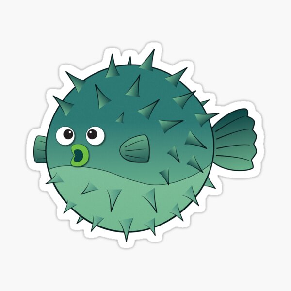 Item preview, "Seaweed the Blowfish", Cute Puffer Fish designed and sold by CattDesigns.