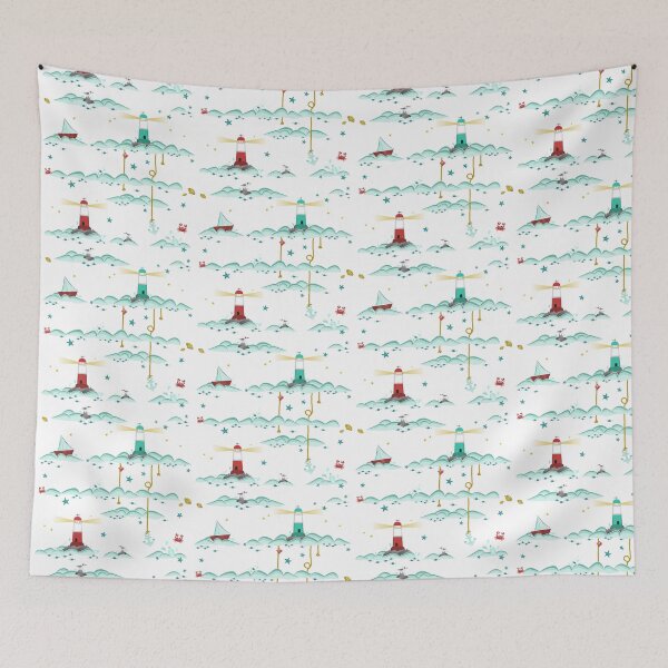 Item preview, Maritime pattern - I love the Baltic Sea - white designed and sold by Anne Kubik.