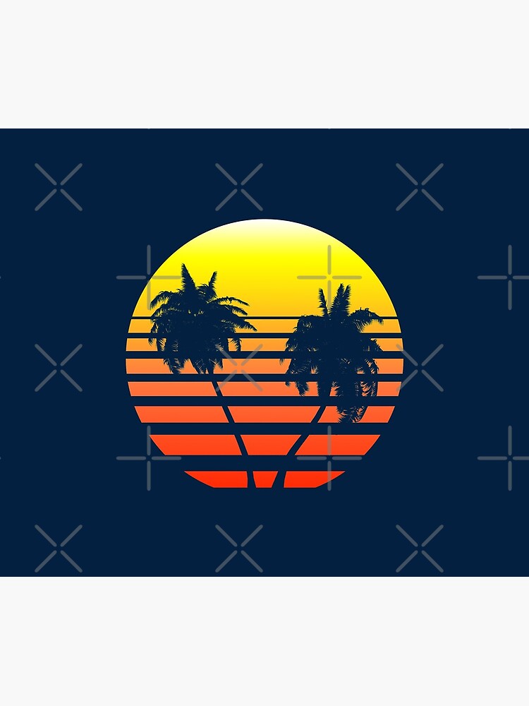 Synthwave Sunset (with palm trees) by GaiaDC