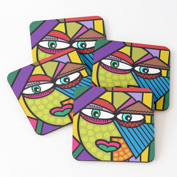 Item preview, Funky Art Face with Dots and Stripes designed and sold by jantulov.
