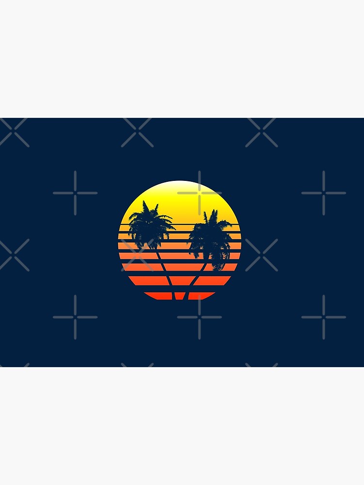 Synthwave Sunset (with palm trees) by GaiaDC