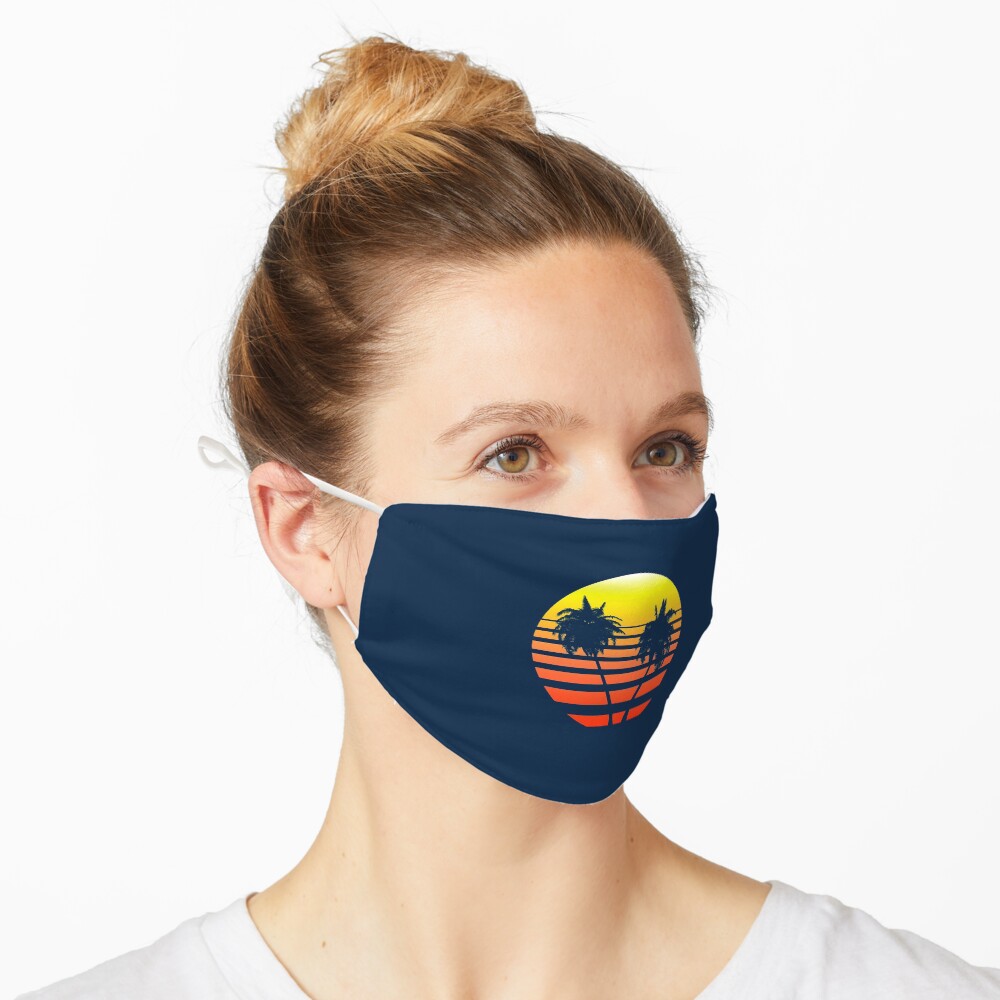 Synthwave Sunset (with palm trees) Mask