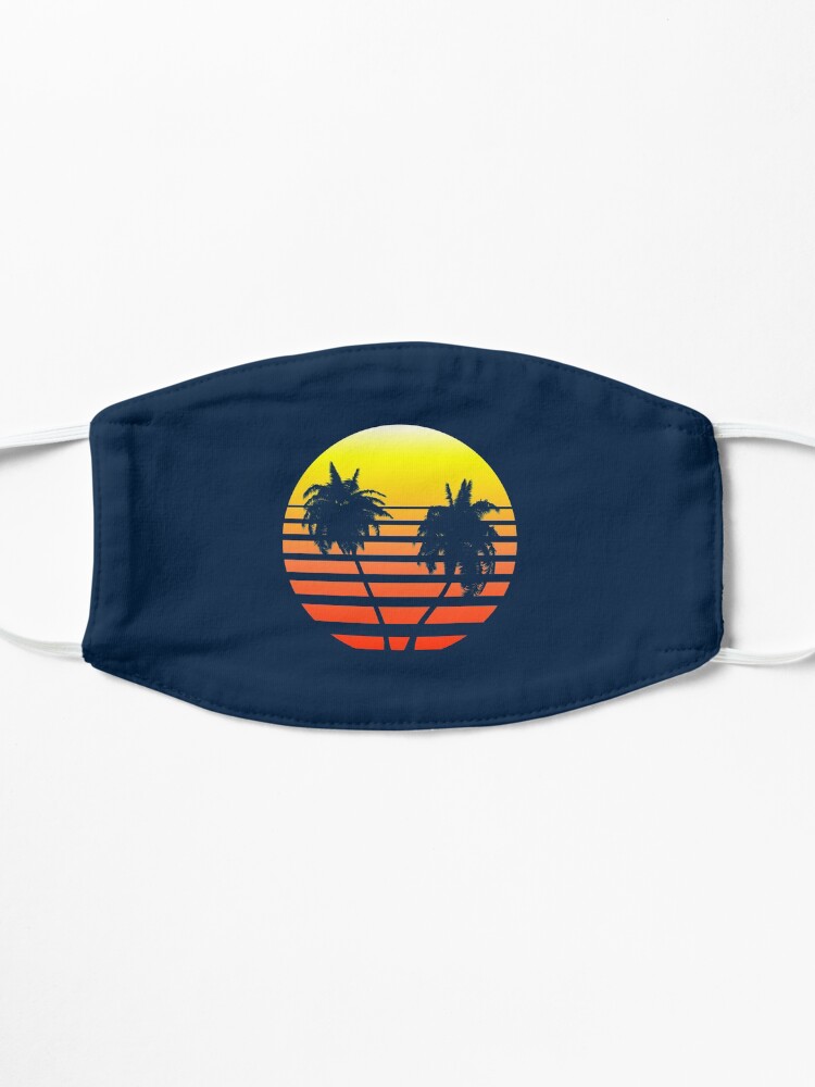 Alternate view of Synthwave Sunset (with palm trees) Mask