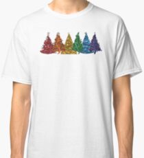 Regenbogen Weihnachtsbäume Classic T-Shirt