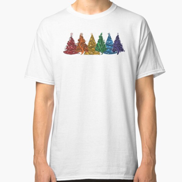Rainbow Christmas Trees Classic T-Shirt