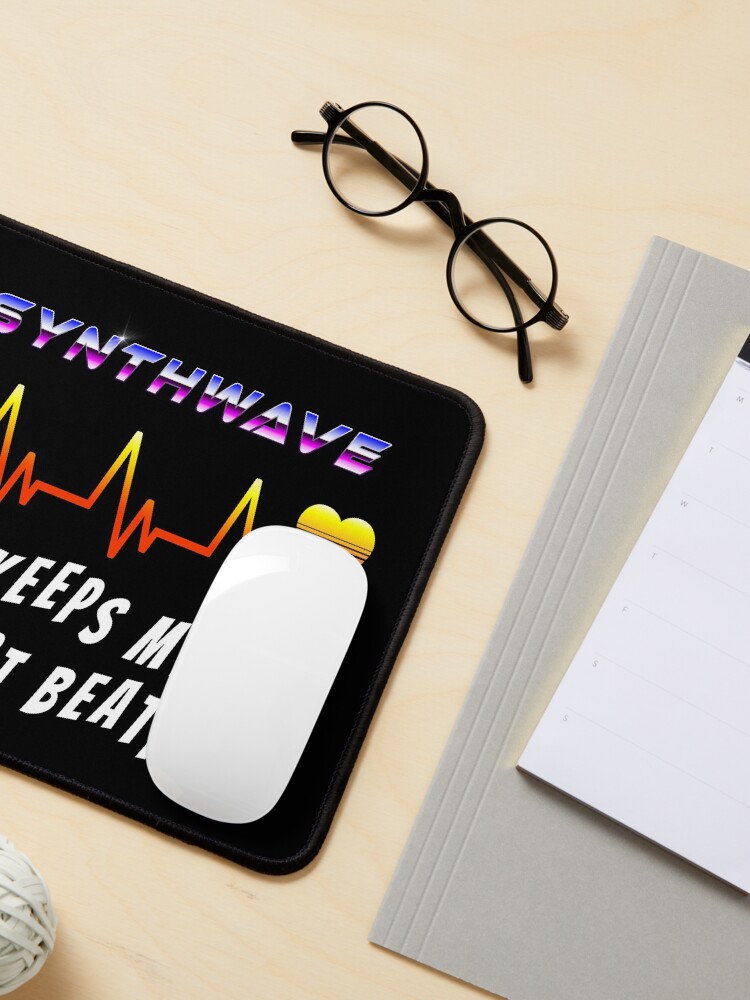 Alternate view of Synthwave keeps my heart beating Mouse Pad