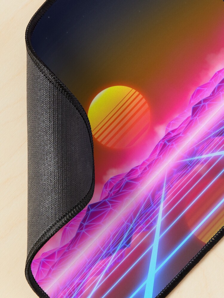 Alternate view of Synthwave landscape Mouse Pad