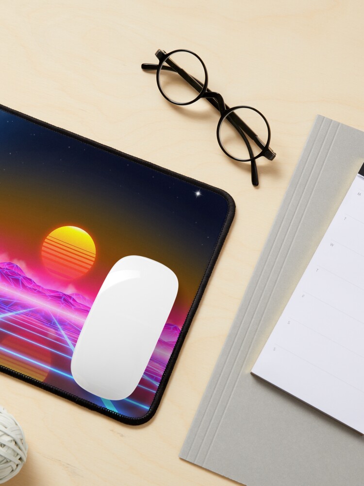 Alternate view of Synthwave landscape Mouse Pad